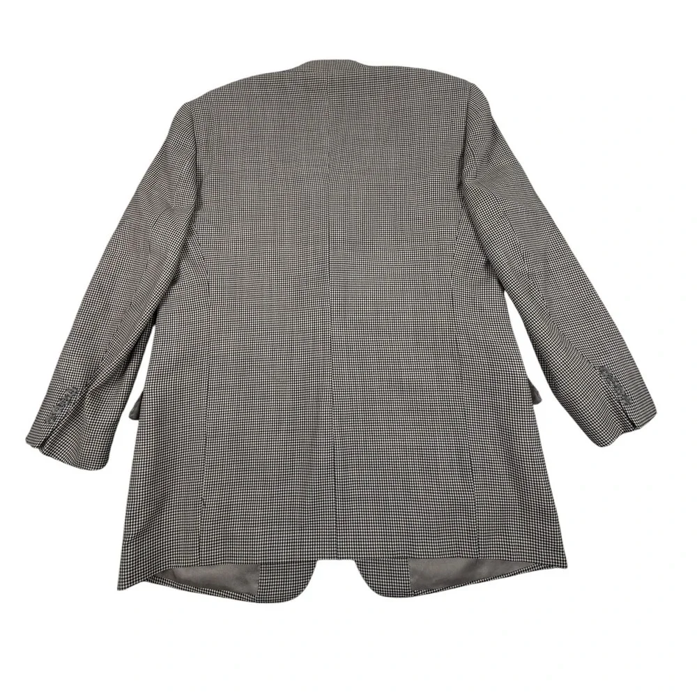 Ermenegildo Zegna Black White Check Blazer Sports Coat 46R IT 58